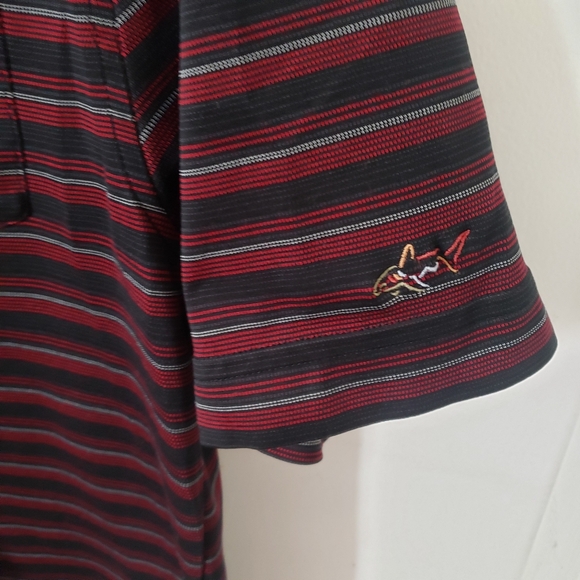 ⭐ Mens Greg Norman for Tasso Elba Play Dry Striped Polo Size XL - Picture 3 of 5